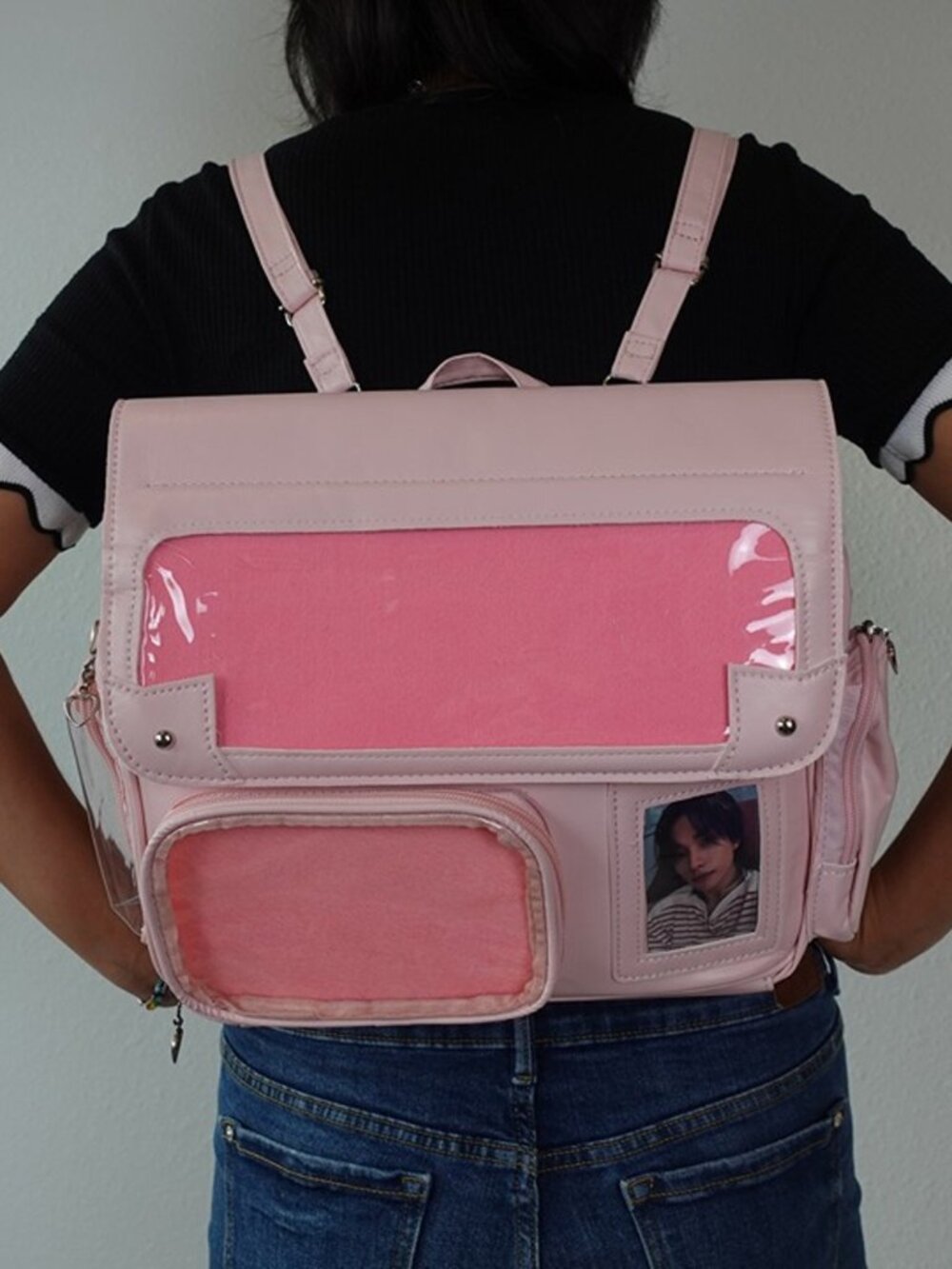 PINK Ita Bag Backpack Crossbody Y2K Kawaii Anime Pin Display Shoulder Itabag